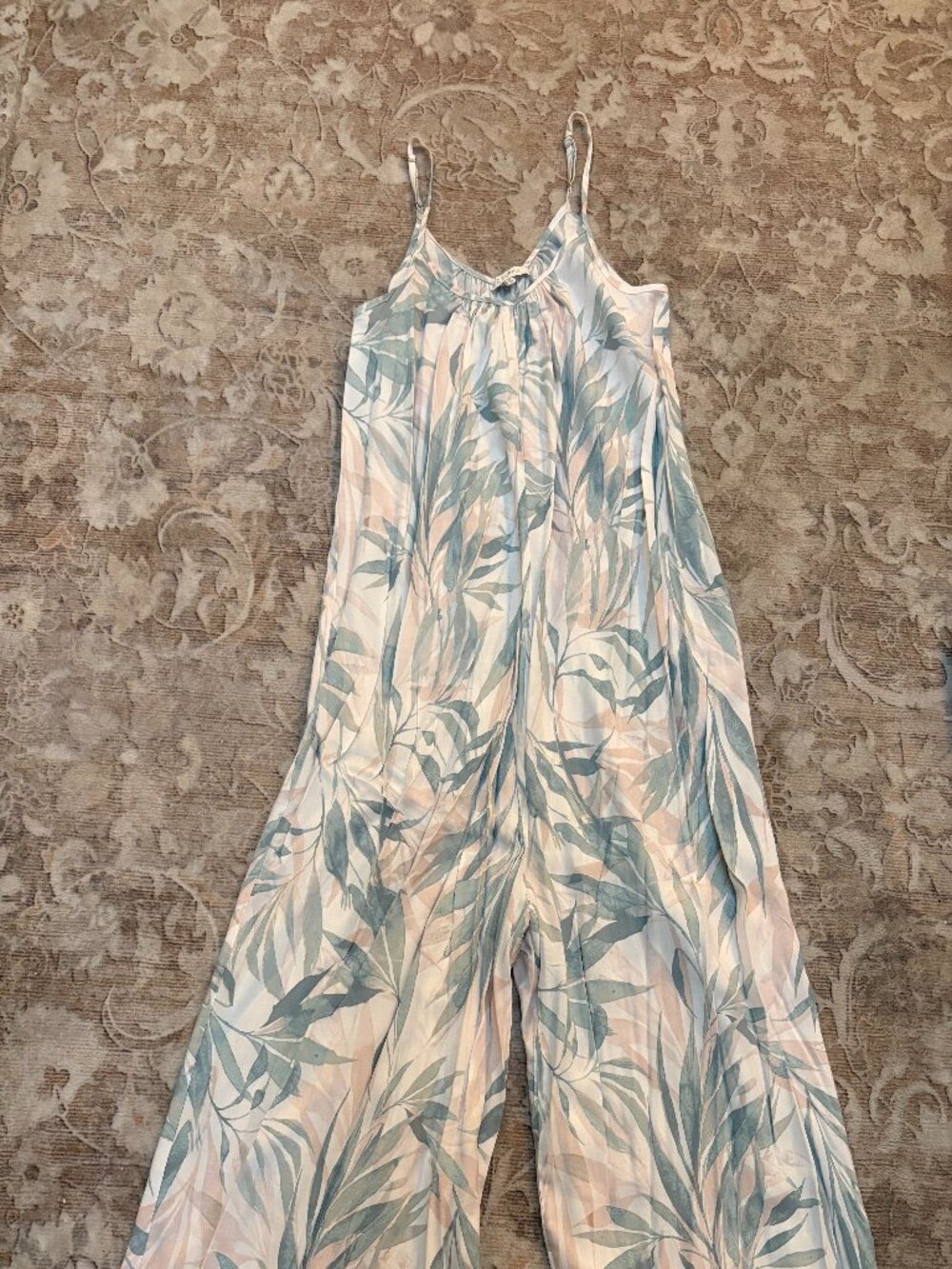 Z SUPPLY Tropical Palm Leaf Wide Leg Jumpsuit Size XS